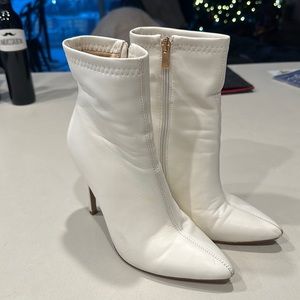 White ankle booties